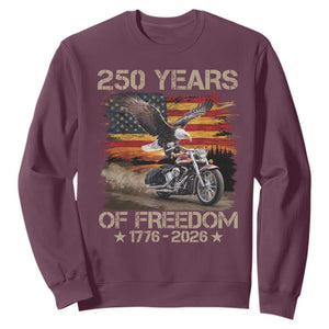 250 Years Of Freedom Patriotic Biker US Flag Motorcycle Lover Sweatshirt