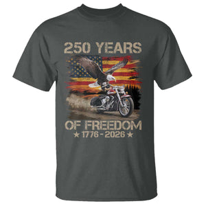 250 Years Of Freedom Patriotic Biker US Flag Motorcycle Lover T Shirt