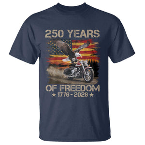250 Years Of Freedom Patriotic Biker US Flag Motorcycle Lover T Shirt