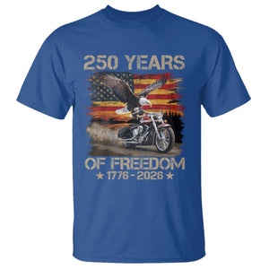 250 Years Of Freedom Patriotic Biker US Flag Motorcycle Lover T Shirt