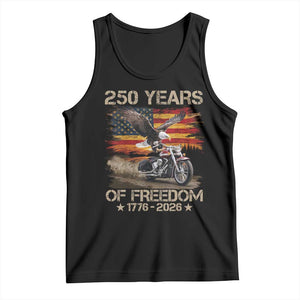 250 Years Of Freedom Patriotic Biker US Flag Motorcycle Lover Tank Top