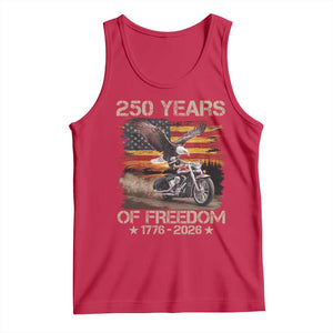 250 Years Of Freedom Patriotic Biker US Flag Motorcycle Lover Tank Top