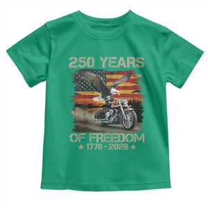250 Years Of Freedom Patriotic Biker US Flag Motorcycle Lover Toddler T Shirt