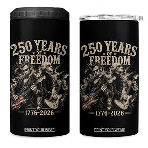 George Washington Lincoln Playing Guitar USA 250th Anniversary 4 in 1 Can Cooler Tumbler 250 Years Of Freedom 1776 2026 TS11 One Size: 16 oz Black Print Your Wear