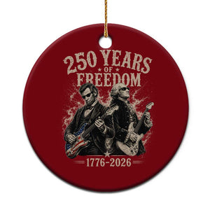 George Washington Lincoln Playing Guitar USA 250th Anniversary Ceramic Ornament 250 Years Of Freedom 1776 2026 TS11 1pc Red Print Your Wear