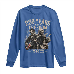 George Washington Lincoln Playing Guitar USA 250th Anniversary Long Sleeve Shirt 250 Years Of Freedom 1776 2026 TS11 Royal Blue Print Your Wear