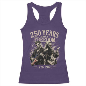 George Washington Lincoln Playing Guitar USA 250th Anniversary Racerback Tank Top 250 Years Of Freedom 1776 2026 TS11 Purple Print Your Wear