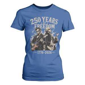 George Washington Lincoln Playing Guitar USA 250th Anniversary T Shirt For Women 250 Years Of Freedom 1776 2026 TS11 Royal Blue Print Your Wear