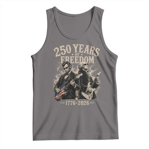 George Washington Lincoln Playing Guitar USA 250th Anniversary Tank Top 250 Years Of Freedom 1776 2026 TS11 Deep Heather Print Your Wear