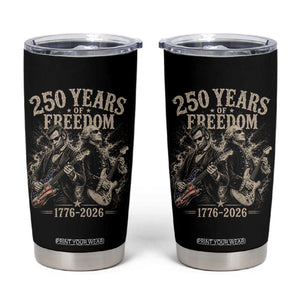 George Washington Lincoln Playing Guitar USA 250th Anniversary Tumbler Cup 250 Years Of Freedom 1776 2026 TS11 Black Print Your Wear