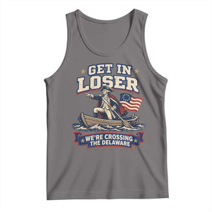 Get In Loser We Are Crossing The Delaware Tank Top Funny George Washington Patriotic 4th of July TS11 Deep Heather Print Your Wear