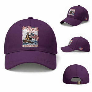 Get In Loser We're Crossing The Delaware Baseball Cap Funny George Washington US 250th 4th Of July TS11 Baseball Cap Universal Fit Purple Print Your Wear