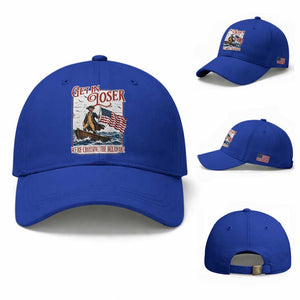 Get In Loser We're Crossing The Delaware Baseball Cap Funny George Washington US 250th 4th Of July TS11 Baseball Cap Universal Fit Royal Blue Print Your Wear