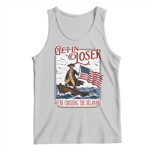 Get In Loser We're Crossing The Delaware Tank Top Funny George Washington US 250th 4th Of July TS11 Ash Print Your Wear