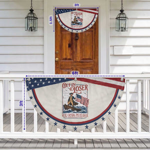 Get In Loser We're Crossing The Delaware Patriotic Fan Flag Funny George Washington US 250th 4th Of July TS11 Print Your Wear