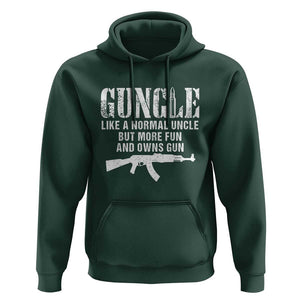 Funny Uncle Hoodie Guncle Like A Normal Uncle But More Fun TS11 Dark Forest Green Print Your Wear