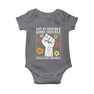 John Lewis Quote Baby Onesie Get In Good Necessary Trouble Civil Rights Handfist TS11 Charcoal Print Your Wear