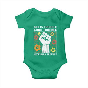 John Lewis Quote Baby Onesie Get In Good Necessary Trouble Civil Rights Handfist TS11 Irish Green Print Your Wear