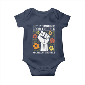 John Lewis Quote Baby Onesie Get In Good Necessary Trouble Civil Rights Handfist TS11 Navy Print Your Wear