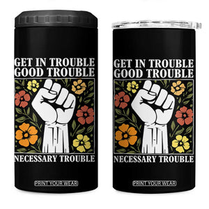 John Lewis Quote 4 in 1 Can Cooler Tumbler Get In Good Necessary Trouble Civil Rights Handfist TS11 One Size: 16 oz Black Print Your Wear