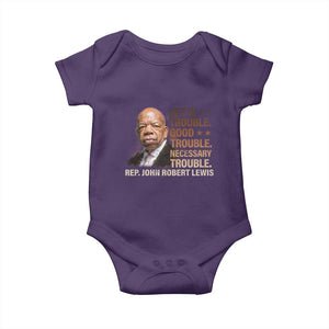 Rep John Lewis Baby Onesie Get In Good Necessary Trouble Social Justice TS11 Purple Print Your Wear