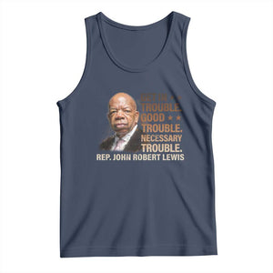 Rep John Lewis Tank Top Get In Good Necessary Trouble Social Justice TS11 Navy Print Your Wear