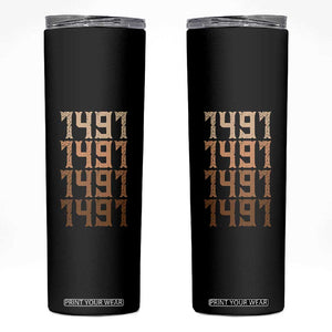 Proud Native American 1491 Pre Columbus Indigenous People Day Skinny Tumbler TS11 Black Print Your Wear