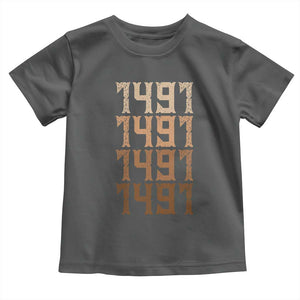 Proud Native American 1491 Pre Columbus Indigenous People Day Toddler T Shirt TS11 Dark Heather Print Your Wear
