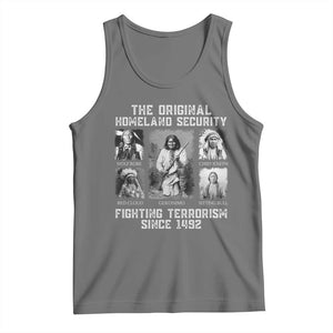 The Original Homeland Security Fighting Terrorism Since 1492 Tank Top Native American TS11 Black Heather Print Your Wear