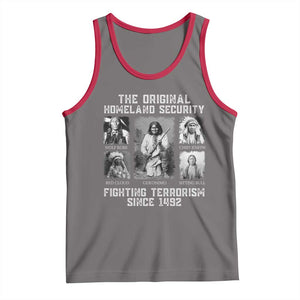 The Original Homeland Security Fighting Terrorism Since 1492 Tank Top Native American TS11 Deep Heather Red Print Your Wear