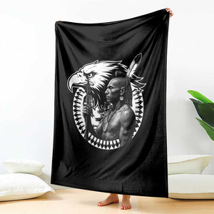 Mohawk Warrior Tribe Throw Blanket Native American Haudenosaunee Pride Vintage Eagle TS11 Print Your Wear