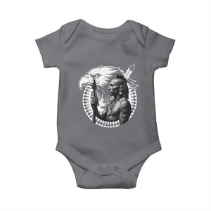Mohawk Warrior Tribe Baby Onesie Native American Haudenosaunee Pride Vintage Eagle TS11 Charcoal Print Your Wear