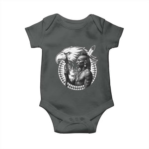 Mohawk Warrior Tribe Baby Onesie Native American Haudenosaunee Pride Vintage Eagle TS11 Dark Heather Print Your Wear