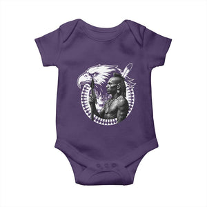 Mohawk Warrior Tribe Baby Onesie Native American Haudenosaunee Pride Vintage Eagle TS11 Purple Print Your Wear