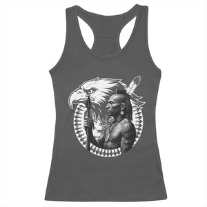 Mohawk Warrior Tribe Racerback Tank Top Native American Haudenosaunee Pride Vintage Eagle TS11 Dark Heather Print Your Wear