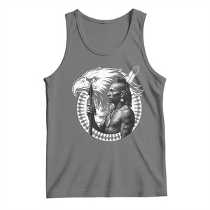 Mohawk Warrior Tribe Tank Top Native American Haudenosaunee Pride Vintage Eagle TS11 Black Heather Print Your Wear