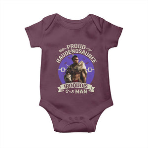 Proud Haudenosaunee Iroquois Man Baby Onesie Mohawk Tribe Native American TS11 Maroon Print Your Wear