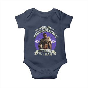 Proud Haudenosaunee Iroquois Man Baby Onesie Mohawk Tribe Native American TS11 Navy Print Your Wear