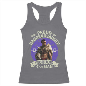 Proud Haudenosaunee Iroquois Man Racerback Tank Top Mohawk Tribe Native American TS11 Charcoal Print Your Wear