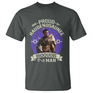 Proud Haudenosaunee Iroquois Man T Shirt Mohawk Tribe Native American TS11 Dark Heather Print Your Wear