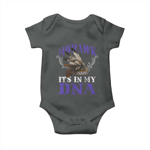 Mohawk It's In My DNA Baby Onesie Native American Pride Mohawk Gustoweh TS11 Dark Heather Print Your Wear