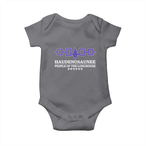 Proud Haudenosaunee Baby Onesie Iroquois Flag People Of The Longhouse TS11 Charcoal Print Your Wear