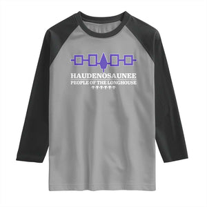Proud Haudenosaunee Raglan Shirt Iroquois Flag People Of The Longhouse TS11 Sport Gray Black Print Your Wear