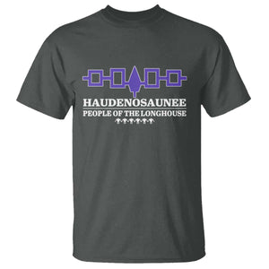 Proud Haudenosaunee T Shirt Iroquois Flag People Of The Longhouse TS11 Dark Heather Print Your Wear