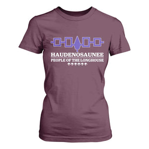 Proud Haudenosaunee T Shirt For Women Iroquois Flag People Of The Longhouse TS11 Maroon Print Your Wear