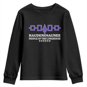 Proud Haudenosaunee Youth Sweatshirt Iroquois Flag People Of The Longhouse TS11 Black Print Your Wear
