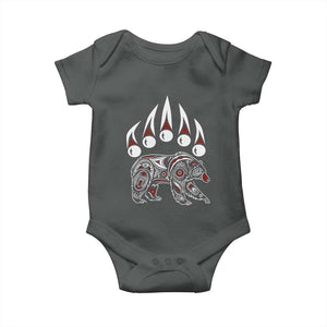 Native American Alaska Grizzly Bear Claw Indian Pride Baby Onesie TS11 Dark Heather Print Your Wear