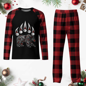 Native American Alaska Grizzly Bear Claw Indian Pride Plaid Pajama Set