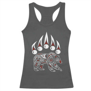 Native American Alaska Grizzly Bear Claw Indian Pride Racerback Tank Top TS11 Dark Heather Print Your Wear