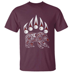 Native American Alaska Grizzly Bear Claw Indian Pride T Shirt TS11 Maroon Print Your Wear